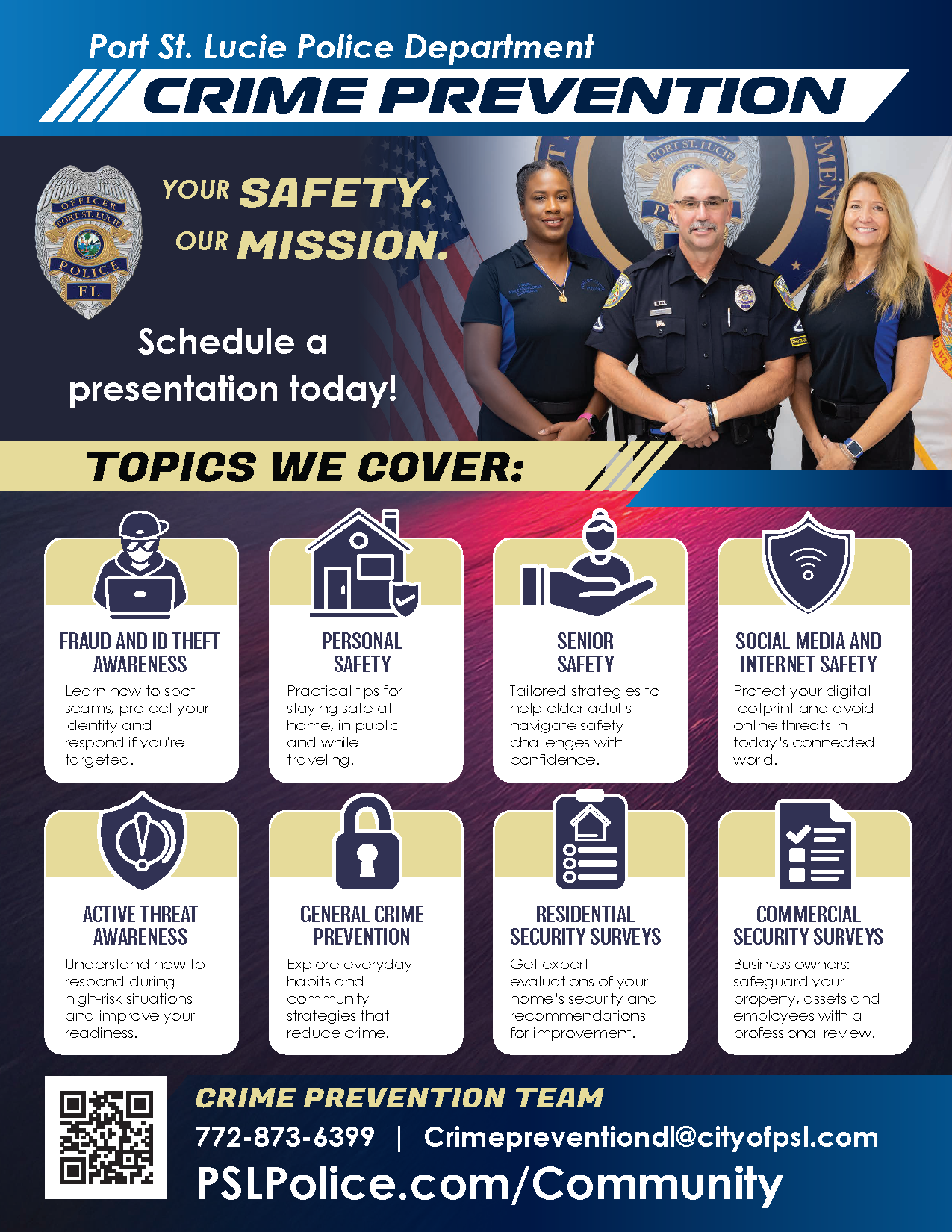 Crime Prevention Topics Flyer 2025