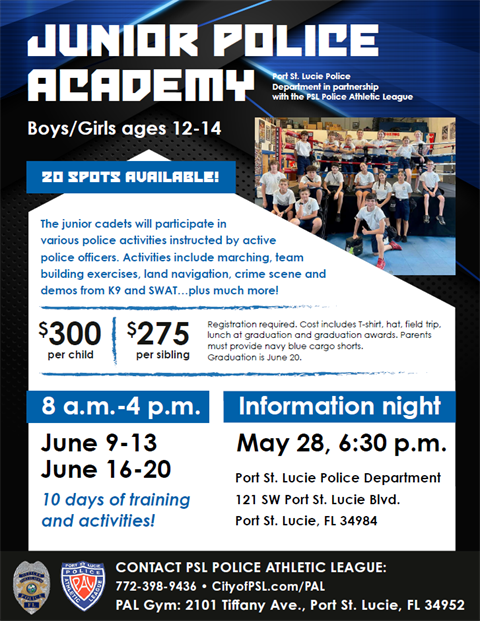 Junior Police Academy 2025 Flyer