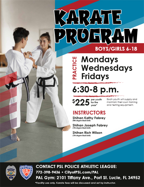 PAL Karate Program Flyer 2025